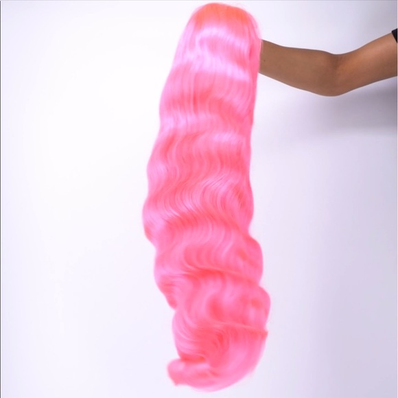 NEW Pink Blush Front Lace Wig 20” main image 5